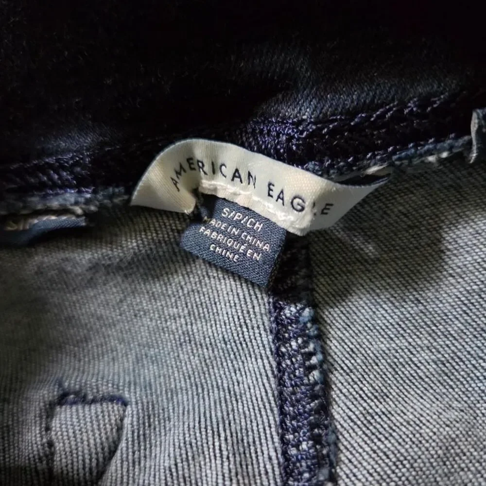American Eagle Womens Size S Dark Wash Pull On High Rise Stretch Denim Jeggings